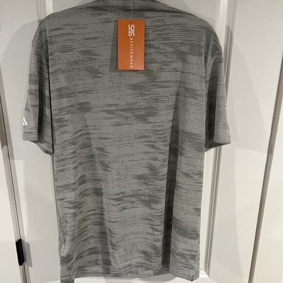 Adidas Polo Shirt Mens Large Gray Textured Golf Performance Short Sleeve NWT - Picture 4 of 4